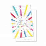 Studio Schatkist, Kadolabel / minikaart, You color my world