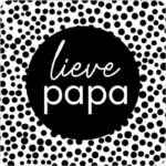 Sticker, vierkant Lieve Papa zwart wit ( per 10 stuks )