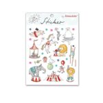 Krima & Isa , stickervel 13cmx15cm , Circusdieren ( per vel )