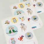 Stickervel A5, Jojojanneke hertje vogeltje uiltje enz