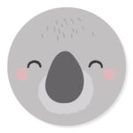 Tante kaartje , sticker 50 mm , Snoetje koala , per 10 stuks