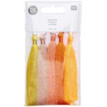 Decoratie tassel / kwast 9cm , oranje mix
