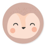 Tante kaartje , sticker 50 mm , Snoetje egel , per 10 stuks