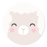 Tante kaartje , sticker 50 mm , Snoetje schaap , per 10 stuks