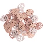 Decoratie paaseitje Pastel roze mix ( +/_) 20mmx15mm hout  , assorti per 12 stuks