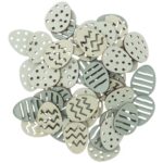 Decoratie paaseitje Pastel groen mix ( +/_) 20mmx15mm hout  , assorti per 12 stuks