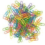 Paperclip, klein 28mm , felle kleuren mix , per 50 stuks