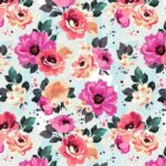 Kadopapier / inpakpapier, `Summer flowers` 30cm x 1 meter