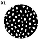 Stickers `101 dots wit op zwart ,  65mm ( per 5 stuks )
