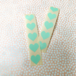 Stickers, mini hartje mint 15mm ( per 10 stuks )