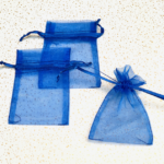 Organza zakje , 7cm x 10 cm , Kobalt blauw ( per stuk )