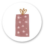 Studio Jans , stickers rond 45mm , Kadootje roze ( per 10 stuks )