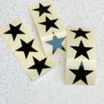 Sticker , ster 35mm , zwart ( per 10 stuks )