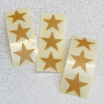 Sticker , ster 35mm , kraft ( per 10 stuks )