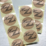 Stickers rond 35mm , kraft `Handmade` ( per 10 stuks )