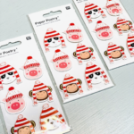 Paper Poetry, 3d stickers, Diertjes met kerstmuts