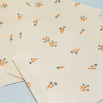 Kadozakje, Large 17cmx25cm `Carrots` worteltjes print warm