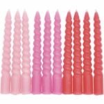 Let`s party! Spiraalkaarsjes 10cm , Pink mix , 10 stuks in een doosje