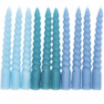 Let`s party! Spiraalkaarsjes 10cm , Blauw mix , 10 stuks in een doosje