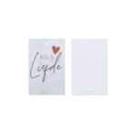 Studio Steef , Minikaart / kadolabel `Alles is liefde` bloemen achtergrond