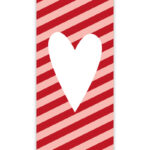 Give X , kadolabel / minikaart ,  rood / roze streep met wit hart