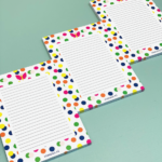 ViaSuuS Colorful Life , A6 Notitieblokje met vlinder en dots ( per stuk )