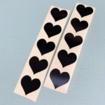 Stickers, hartje 25mm, Zwart( per 10 stuks )