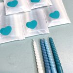 Let`s party! Setje van 4 spiraalkaarsjes 10cm , Blauw mix