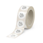 *Winkeltje van Anne , Sticker rond 45mm `Trots op jou` wit / zwart / goud ( per 10 stuks )