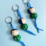 Geeff, Gelukspoppetje sleutelhangers, Groen / blauw ( per stuk )