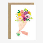 All the ways to say , Dubbele A6 kaart `Happy mothersday` boeket bloemen