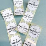 Sticker , elips 50mmx40mm `My present for you` zwart wit  ( per 10 stuks )