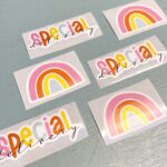 Little lefty Lou , stickermix `Special delivery / rainbow` roze rood geel mint