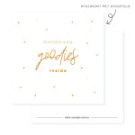 Lizet Beek, minikaartje / kadokaartje vierkant ` Handmade goodies inside`