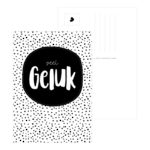 Lizet Beek, Kaart A6 `Veel geluk` met stipjes