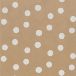 Kadopapier / inpakpapier `Nature Dots` kraft met witte stippen   ( 30cmx1meter)