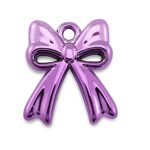 BW Decoratie hanger Strikje paars ( +/_) 29,5mmx26mm acryl, per stuk