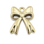 BW Decoratie hanger Strikje goud ( +/_) 29,5mmx26mm acryl, per stuk