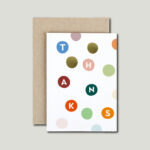 WoWgoods dubbele kaart `Thanks` gekleurde dots