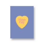 Lots of Lo, A6 ansichtkaart, serie Met Liefde `Hooray` blauw geel