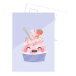 Tante kaartje , kaart A6 `ijsje in een bekertje`