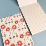 Zintenz , A5 notitieblok  `Bloemen` rood