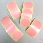 Sticker, rond 35mm , Effen licht roze  ( per 10 stuks )