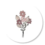 Studio Jans, sticker 45mm ` Bosje pluk bloemen`  ( per 10 stuks )