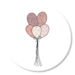 Studio Jans, sticker 45mm ` 5 ballonnen `  ( per 10 stuks )