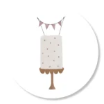 Studio Jans, sticker 45mm ` Taart `  ( per 10 stuks )