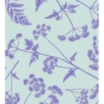 Kadopapier / inpakpapier `Dotted wildflower` lila / mint ( 30cmx1meter)