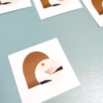 By Streepjes Designs, vierkant kaartje 10cmx10cm `Zonsondergang` ( exclusief envelop )