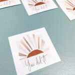 By Streepjes Designs, vierkant kaartje 10cmx10cm `You did it!` ( exclusief envelop )