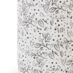 Krullint 10mm mat `Leaves` wit met zwart  ( 5 meter )